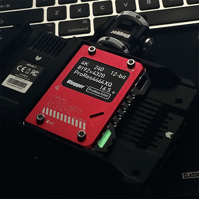 LUNCHBOX Magnalium Case for mSATA SSD Compatible with Atomos NINJA V with mSATA to SATA Adapter